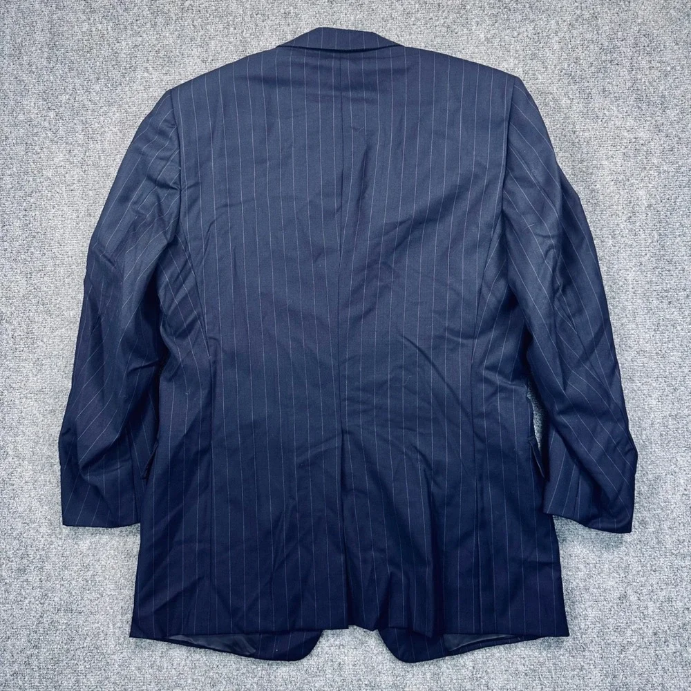 Hickey Freeman Nordstrom 42L Blue Pinstripe Loro Piana Super 120s Blazer Jacket